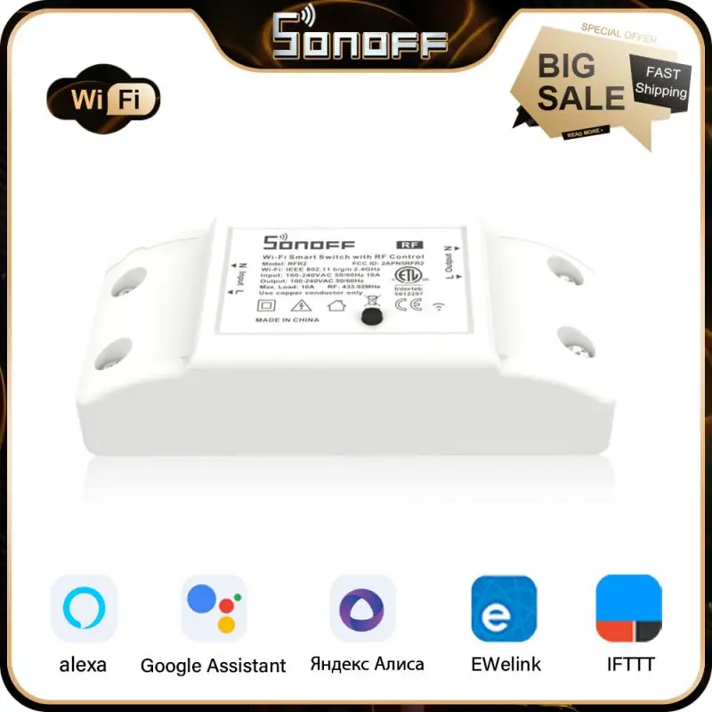 

SONOFF RFR2 433 МГц WiFi DIY смарт-переключатель модуль, мини смарт-домашние переключатели, EWeLink дистанционное управление работа с Alexa Google Alice