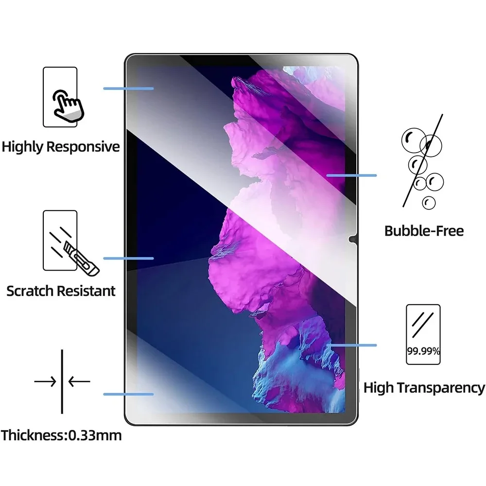 HD Limpar vidro temperado protetor de tela, película protetora para Lenovo Tab M11, 11"