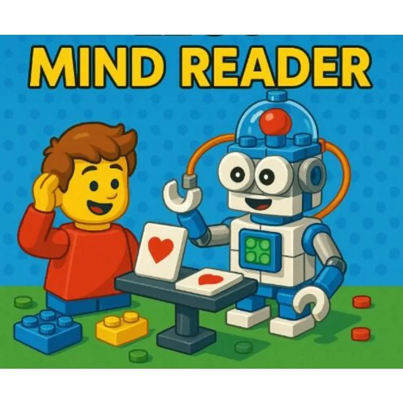 Bricks Mind Reader Close-Up Magic Trick Mentalism Illusions Gimmicks Magician Props for Funny Party Kids Show