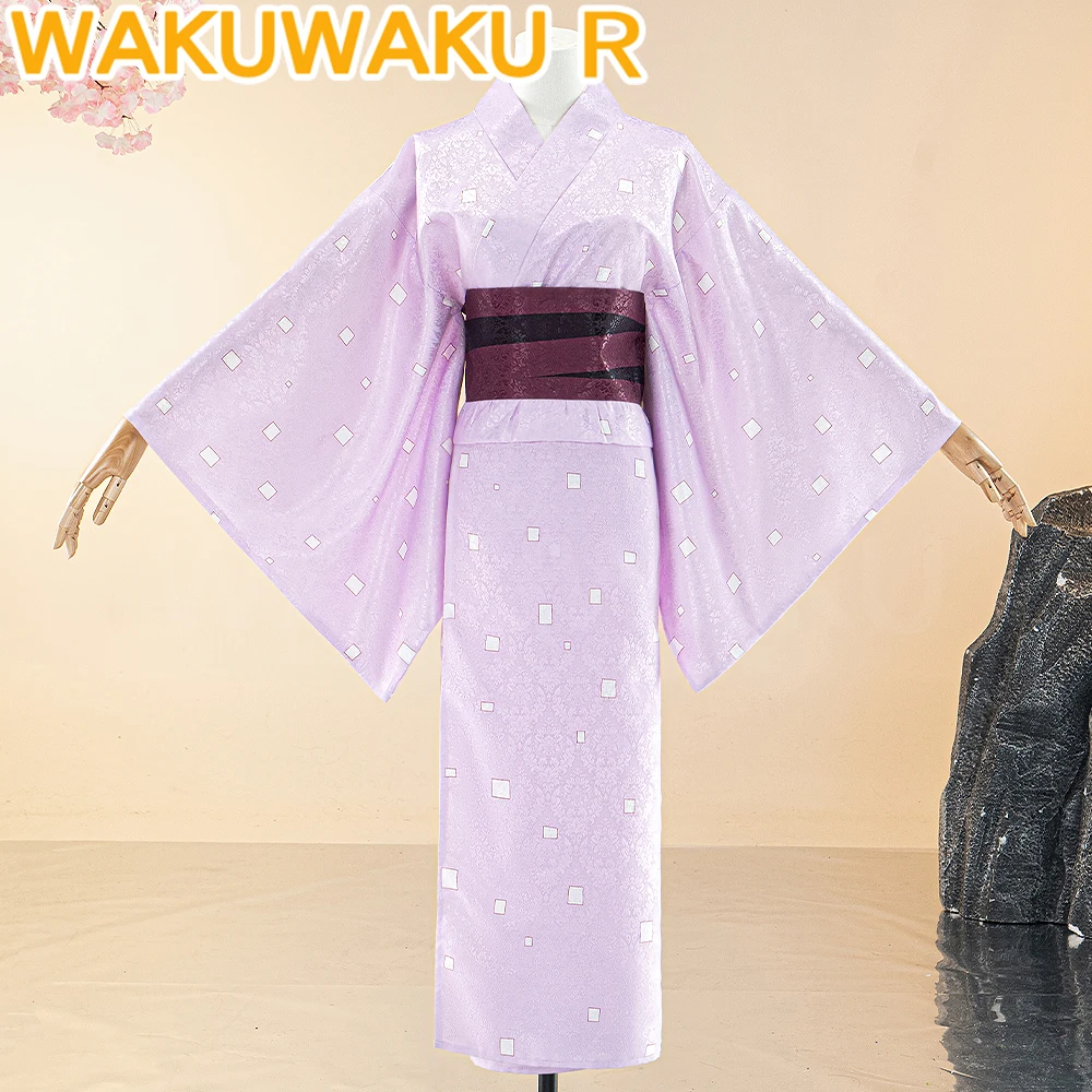 

Umee Косплей Костюм Аниме Косплей WakuWaku-R Женская Униформа Розовое Кимоно Демон Даки Костюм Umee Young Косплей