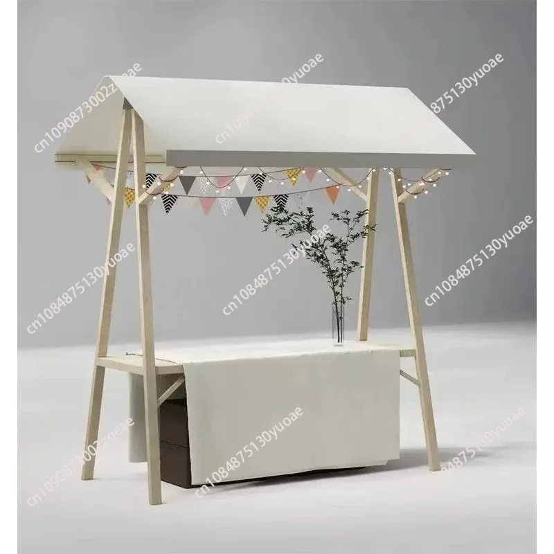 Wooden Market Stall Portable Market Stall Market Stall Display Stands for Street Trading Outdoor Retail Vendor St