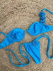 Push Up Bikini 2024 Sexy Vrouwen Badpak Dames Badmode Sexy Bikini Set Brazilian Biquini Bloemen Zwempak Bandage Strandkleding