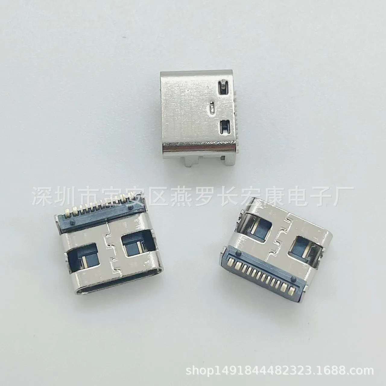 For TYPE-C 16P female seat, 2.5mm height on the SMT board, H = 4.05mm double shell, four feet