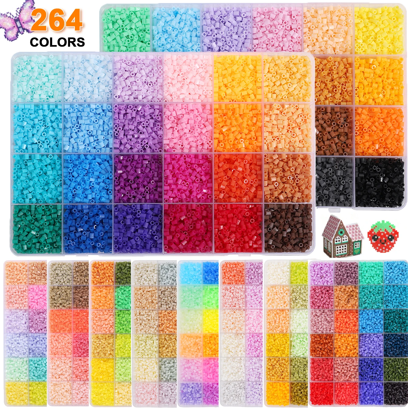 12000pcs 2.6mm Mini Beads Pixel Art Fuse Beads for Diy Handmade Jewelry Making Gift Decoration, Diy Puzzles Beads Material
