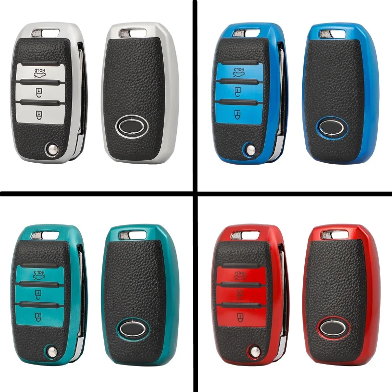 

2026 Leather TPU Car Remote Key Case Cover For Kia Rio K2 K3 K4 K5 Sportege Picanto Optima Soul Ceed Sorento Forte Stinger Cerat