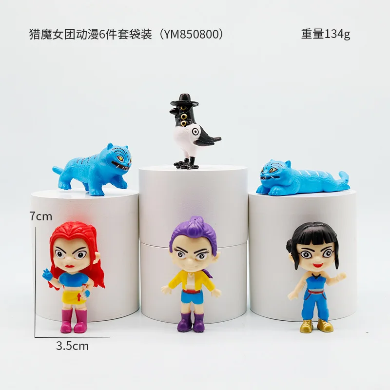 Nuevo K-Pop Demon Hunters Kawaii figura de caja ciega de 2-4,5 pulgadas serie modelo adornos-regalo para niña