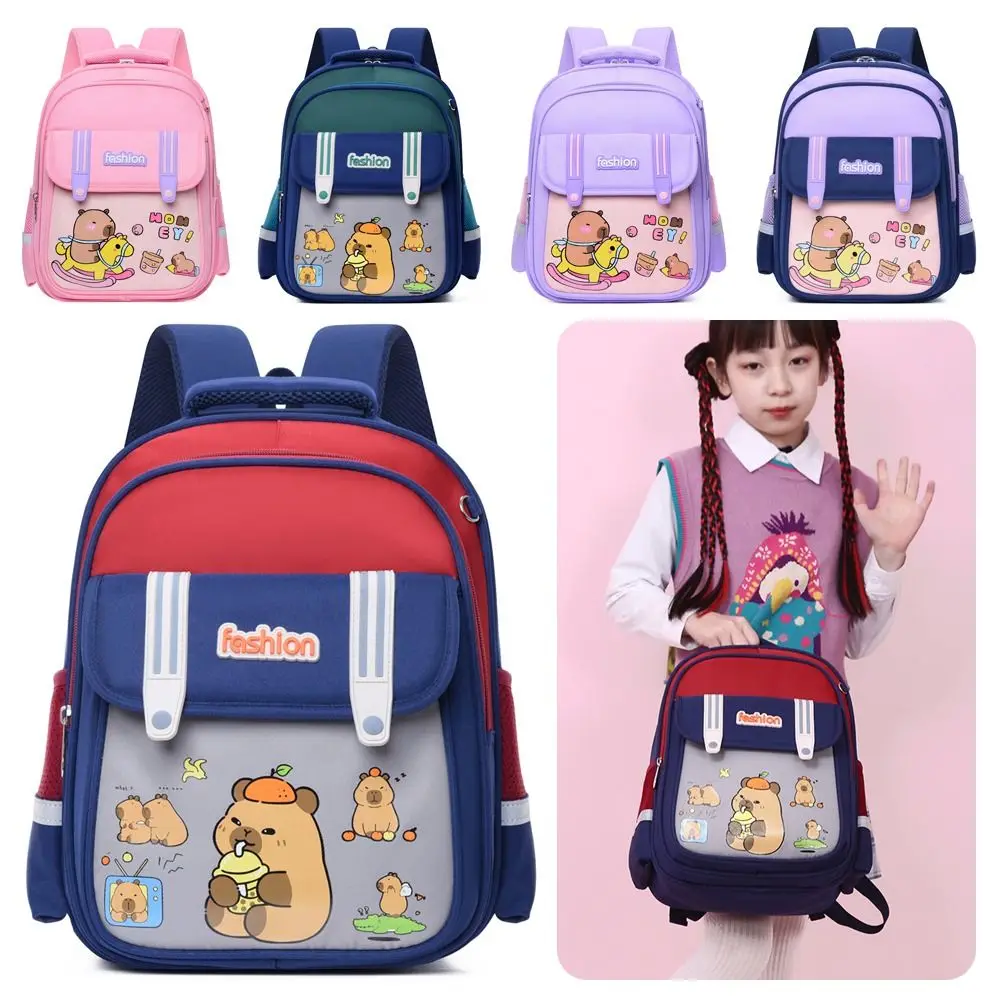 Fashion Cartoon Capybara Backpack Waterproof Light-weight Capybara Schoolbag Large Capacity Alleviate Burden Backpack Students