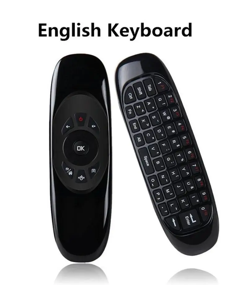 C120 Air Mouse 2.4G RF Smart Remote Control 7 Color Backlight English Wireless Keyboard for Android Smart TV Box