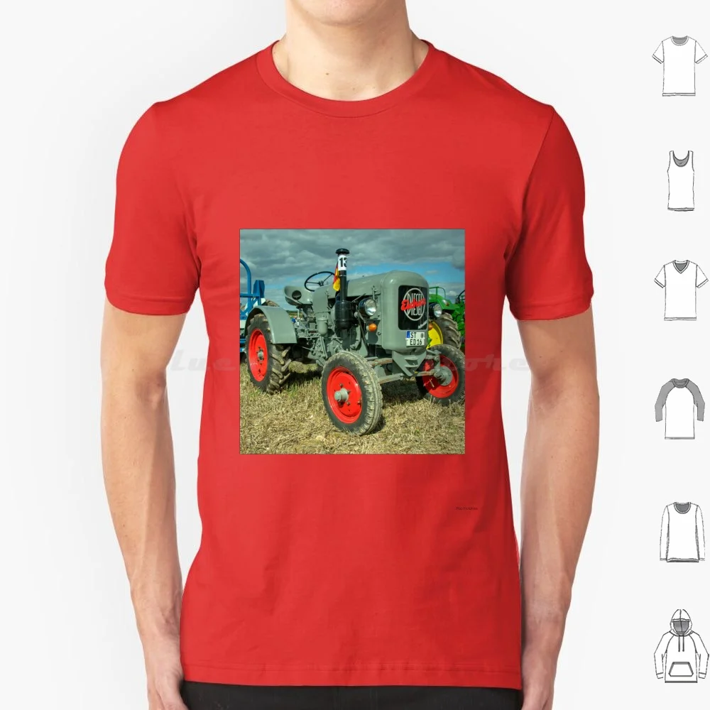 Eicher Tractor T Shirt Big Size 100% Cotton Eicher Vintage Classic Tractor Grey Red Machine Farm Machinery Farming Dorset Steam