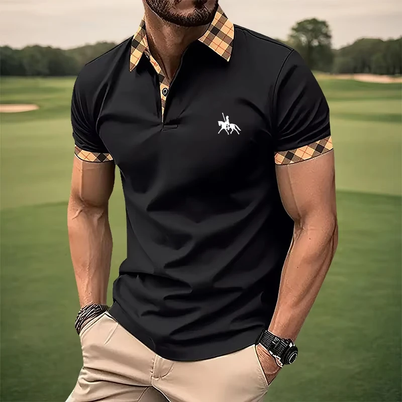 

Summer Men's Short Sleeved Polo Shirt Business Office Lapel Shirt Man Sport And Casual Top European American Plus Size Clothing