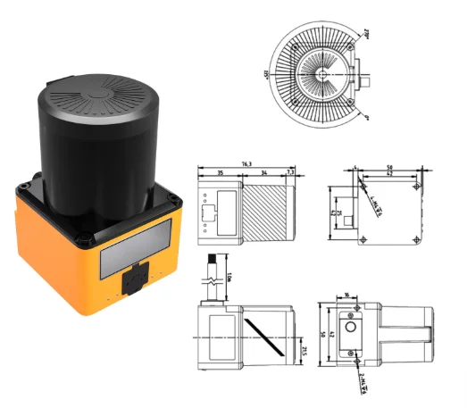 Photoelectric LiDAR Scanning Wall Barrier Sensor Robot Area Protection 0.1-5m Small Size 270 Wide Angle