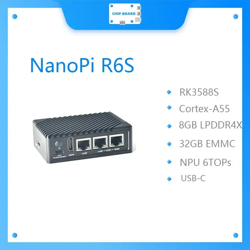 Friendly Nanopi R6S development board RK3588S Dual 2.5G Gigabit network port 8G32GB edge calculation 8K60P