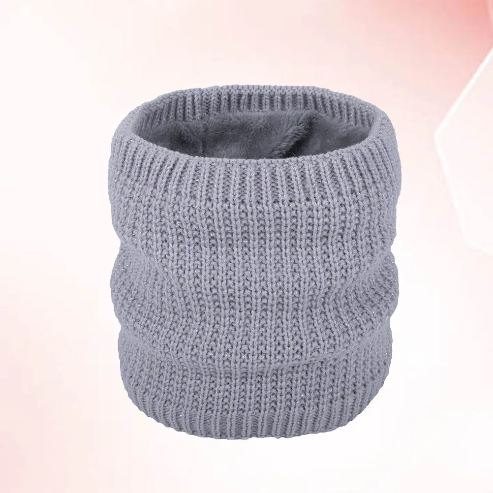 

Cold Protection Scarf Winter Neck Warmer Circle Collar Scarf Grey Soft Warm Stretchy Stylish Lightweight All Match