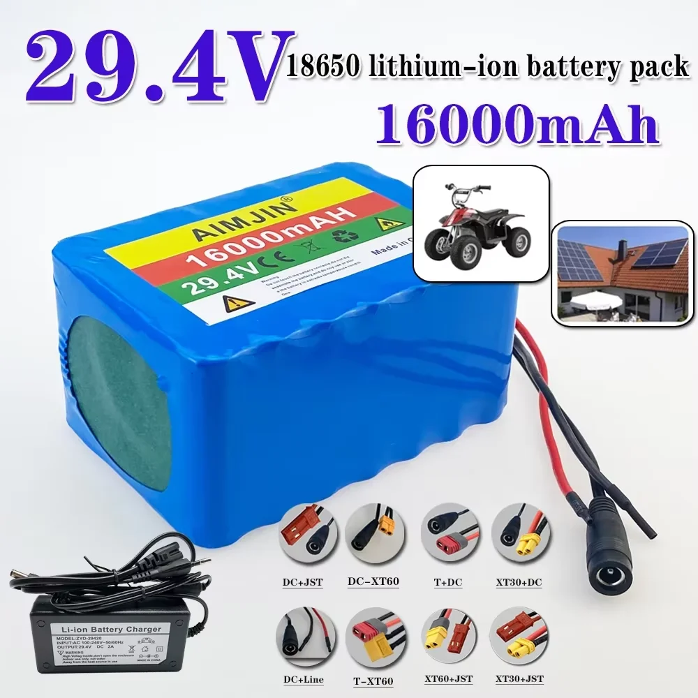 

24V /29.4V 16Ah Power Lithium Battery Pack with BMS Rechargeable Battery 18650 7S5P Battery