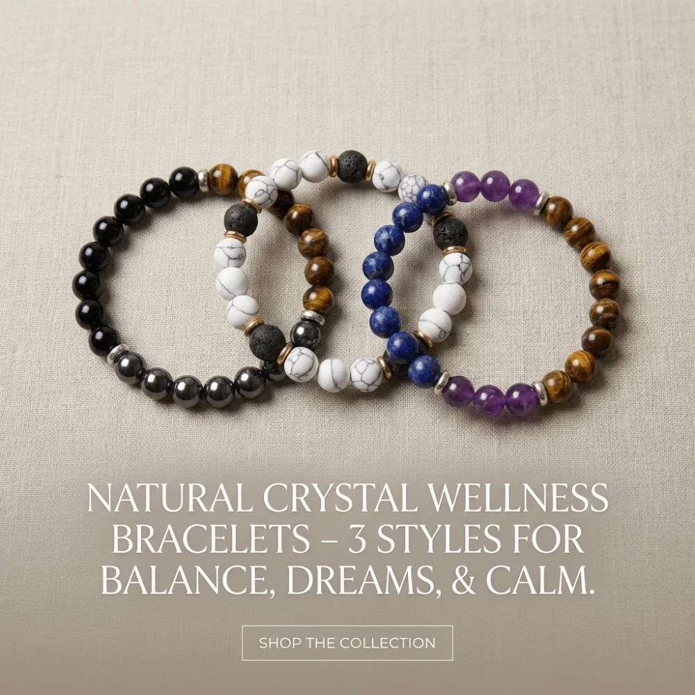 Crystal Quartz Agate Stone Bracelet‌ Relieve Stress Positive Energy Symbolic Beaded Bracelet‌ Wealth Luck Elastic Bangles
