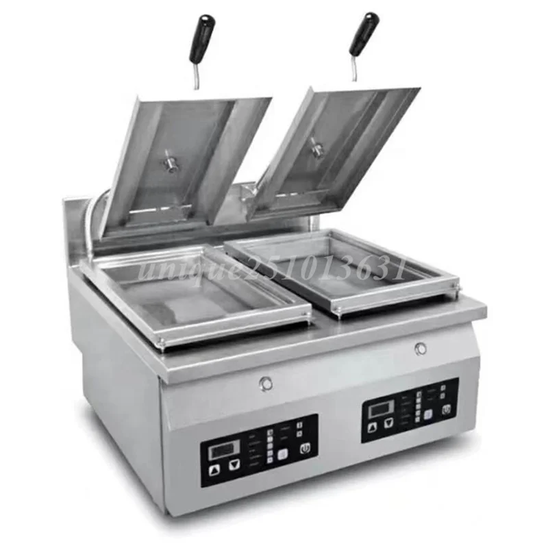 Double Head Grill Pan For Dumpling And Meat Bun Grilled Gyoza Momo Making Machine  Electric Momo Gyoza Dumpling Fryer