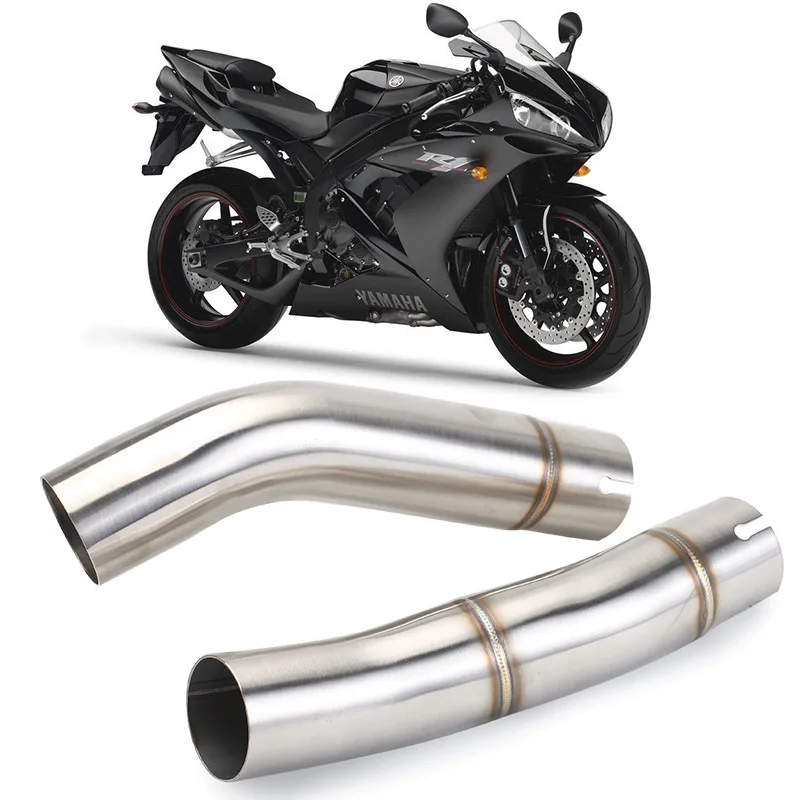 يصلح لياماها YZF R1 2007 2008 دراجة نارية العادم الأوسط وصلة الأنابيب تعديل منتصف الأنابيب الفولاذ المقاوم للصدأ دراجة نارية أجزاء ATS