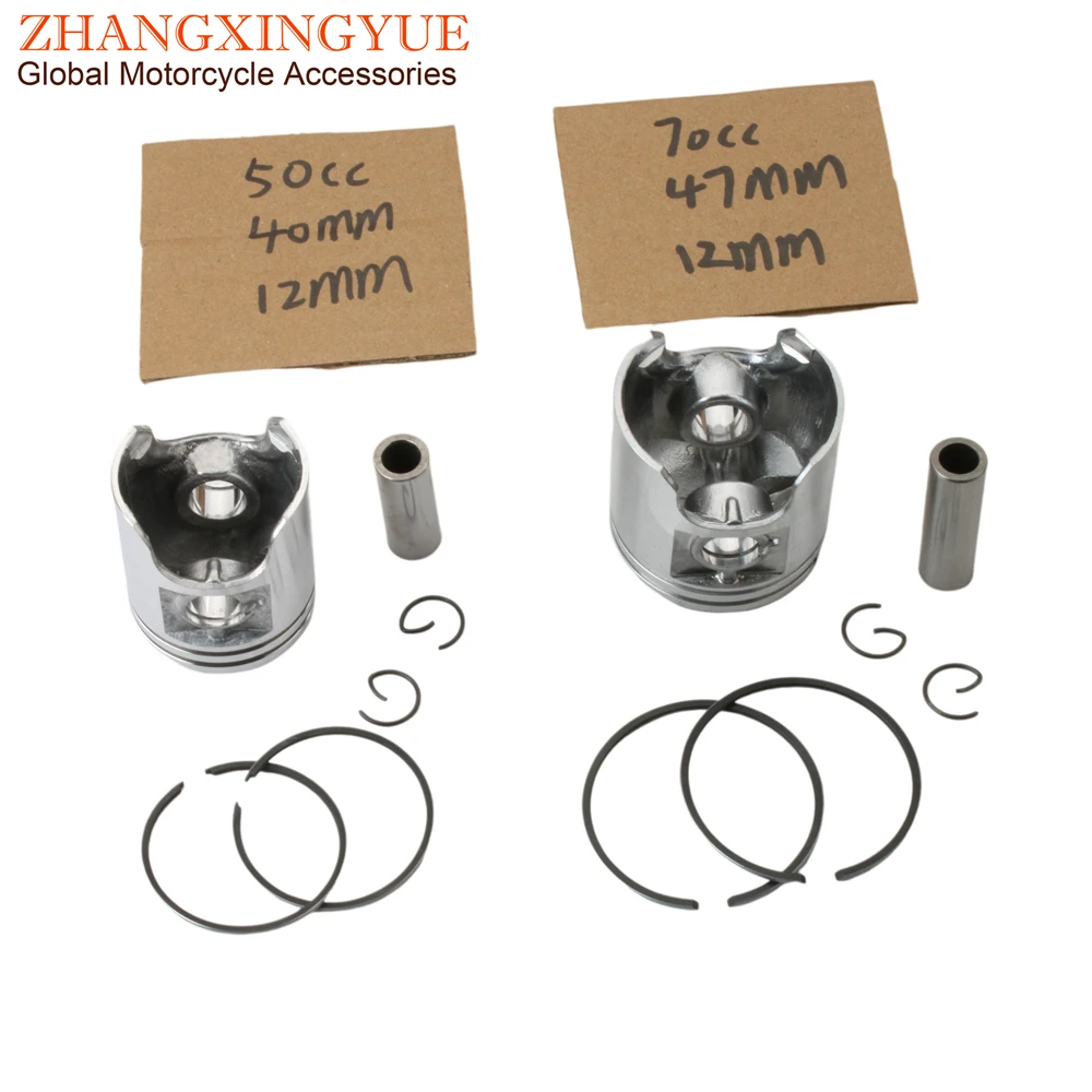 40mm 47mm 50cc 70cc  Piston Kit For Peugeot Buxy Elyseo Elystar Looxor Vivacity Speedake Speedfight 2 TKR Trekker Zenith 50 2T