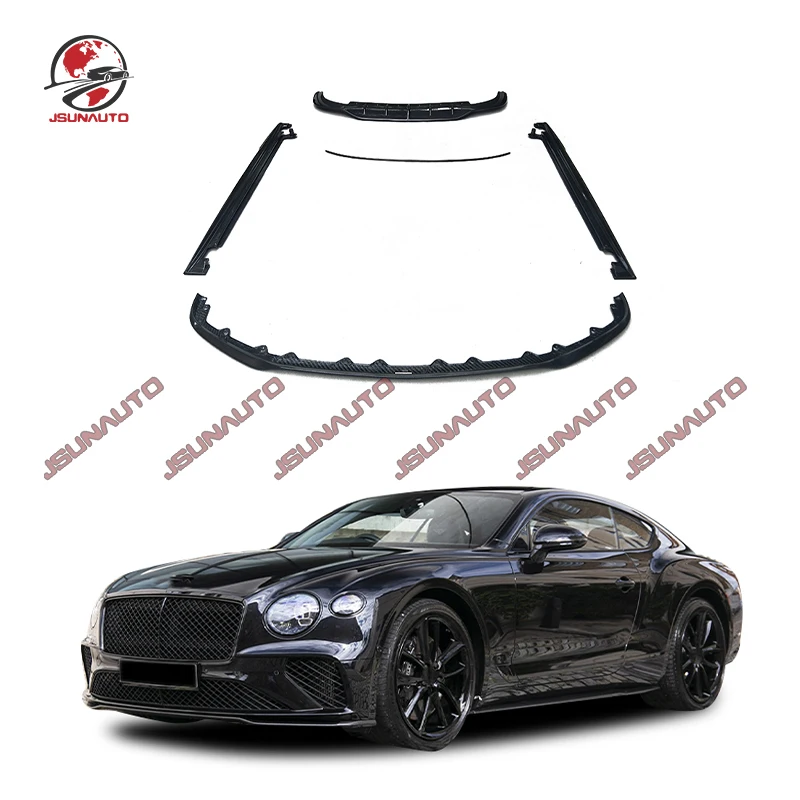 

For 2018-2023 Bentley GT V8S Upgrade Conversion Carbon Front Bumper Lip Rear Diffuser For Continental GT Side Skirts Wing Kit