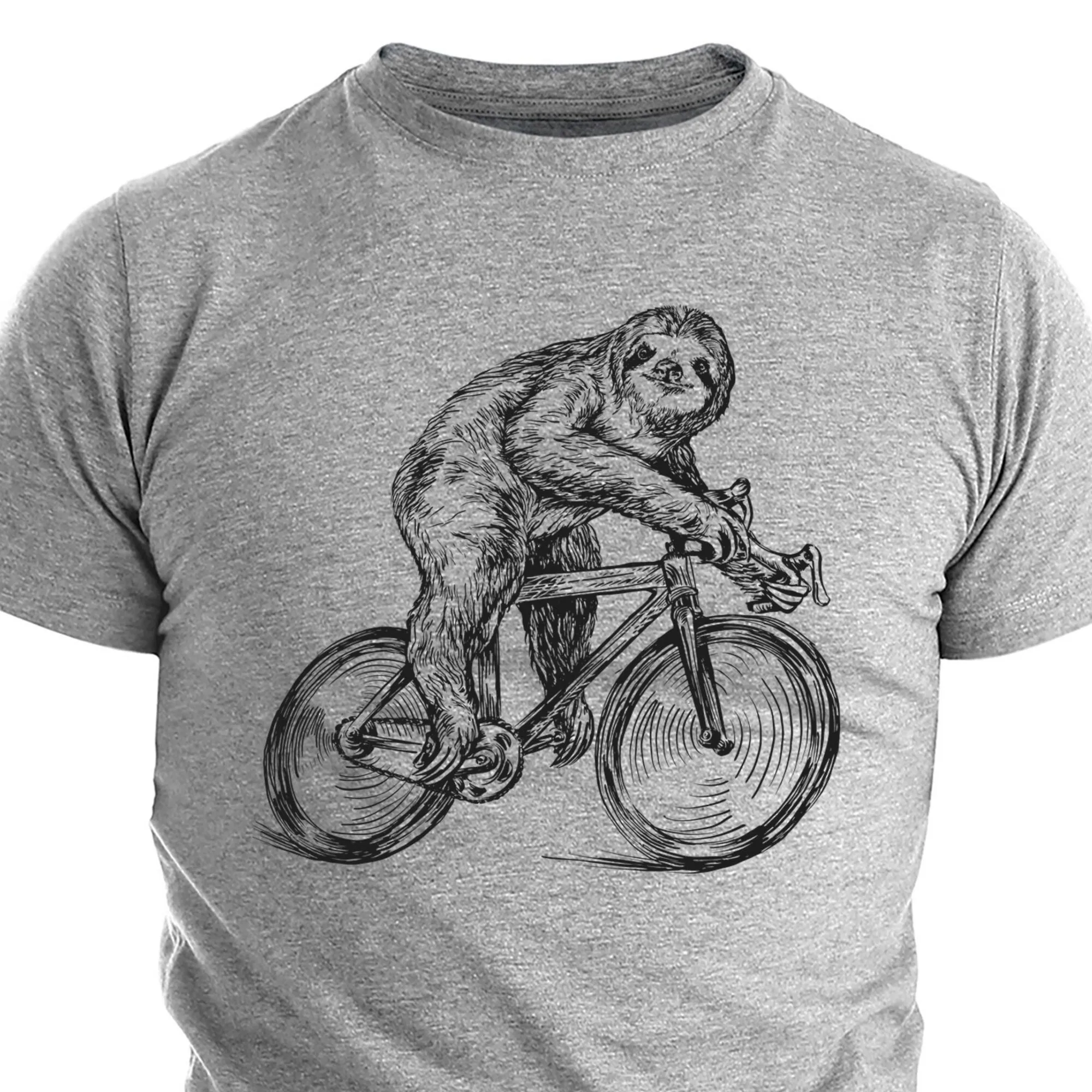 T Shirt Sloth Rides A Bicycle Funny Cycling Bike Humor