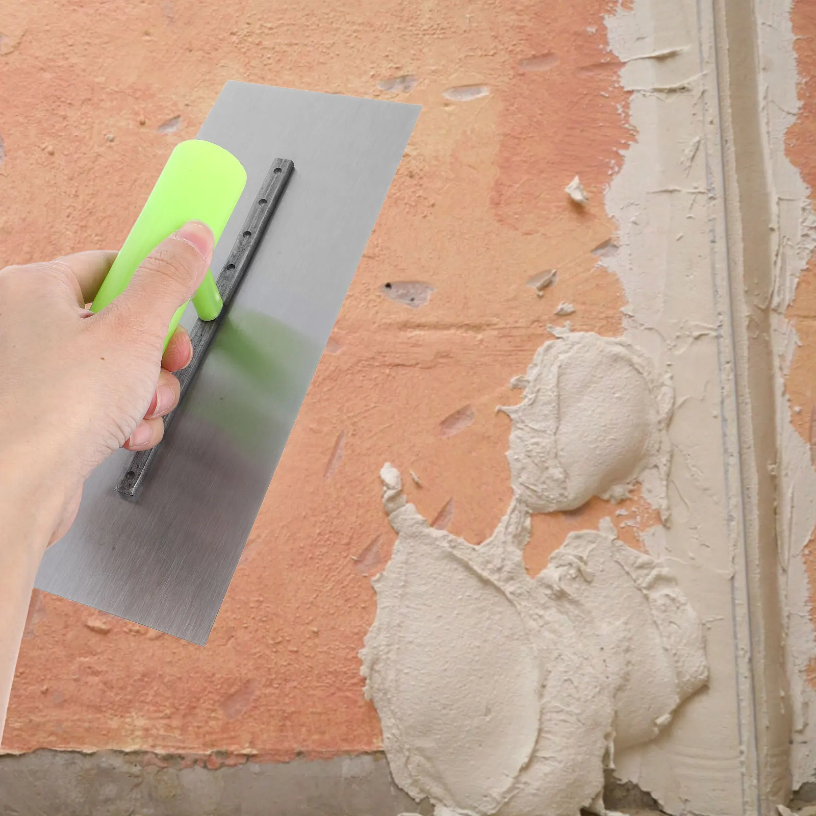 

Plastering Trowel With Handle Flat Headed Cement Tool For Drywall Smoothing Durable Metal Plasterboard Smoothing Spatula Mud