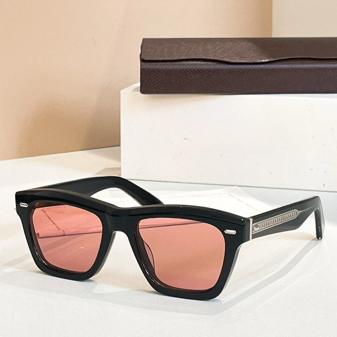 유명 브랜드 럭셔리 디자이너 직사각형 남여 두꺼운 아세테이트 OV5522SU 60년대 인기 선글라스 남자 세련된 lunette soleil femme