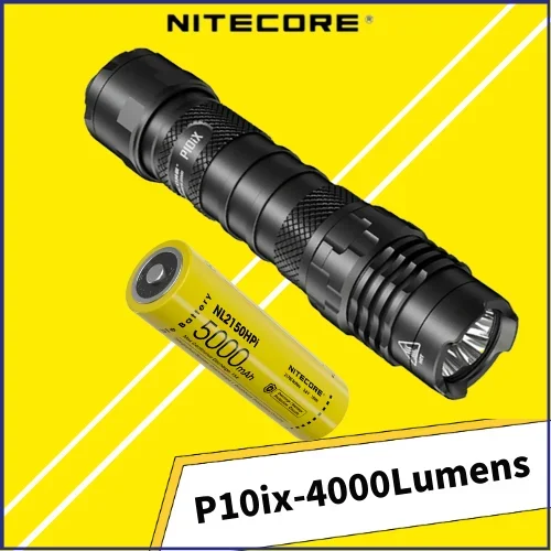 

Перезаряжаемый фонарик NITECORE P10iX, Мощный тактический USB-фонарик 4000 люмен, стробоскоп с одной кнопкой, аккумулятор NL2150HPi 5000 мАч