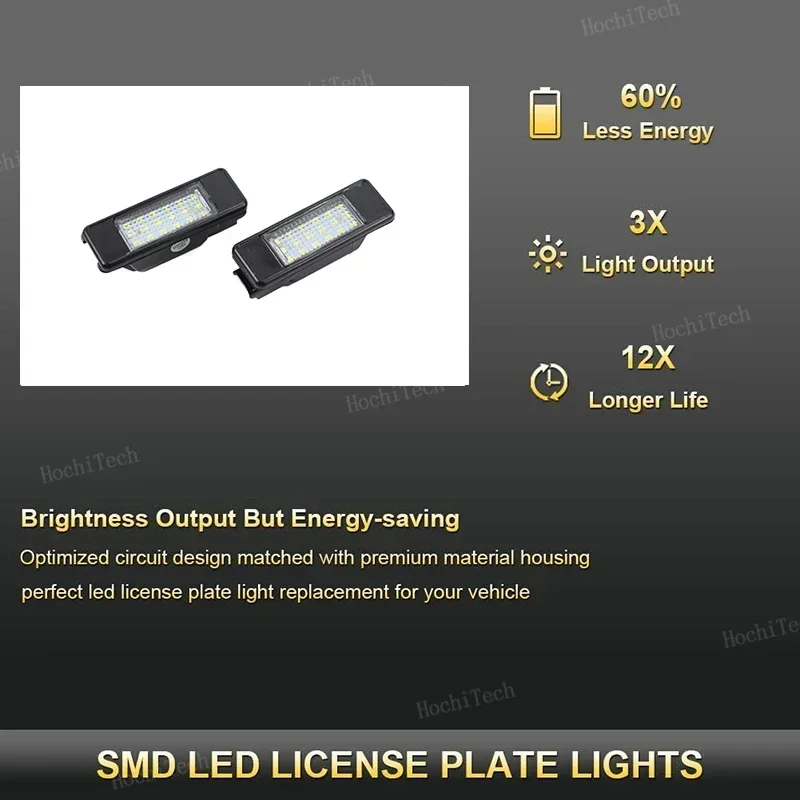 2 قطعة لوحة ترخيص رقم لوحة مصباح ترقية لبيجو 106 1007 207CC 307 308 3008 406 508 607 لسيتروين C2 C3 C5 C5 C6 C8 #3