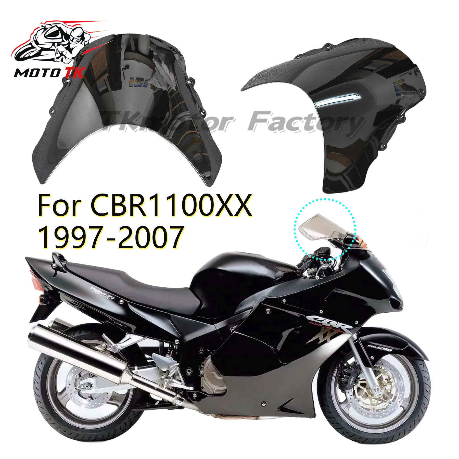 For Honda CBR1100XX CBR 1100 XX Super Blackbird 1996-2007 1996 1997 1998 1999 2000 2001 Motorcycle Windshield WindScreen Fairing