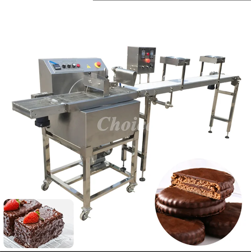 Chocolate Coating Enrobing Automatic Chocolate Pocky Sticks Enrobing Machine Small Chocolate Biscuits Stick Maker Making Machine