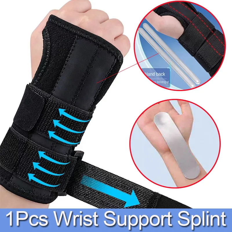1Pcs Wrist Brace for Carpal Tunnel Sprain-Hand Brace with 3 Stays Adjustable Wrist Support Splint-Pressure Winding Wrist Support