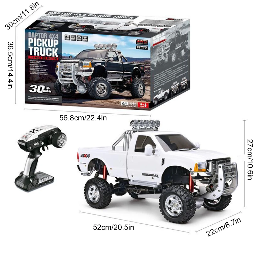 HG RC سيارة 2.4G 4WD شاحنة على الطرق الوعرة تسلق مركبة الراقية نموذج 1/10 رابتور P410 سرعة 30 كجم/ساعة التحكم عن بعد لعبة الكبار هدية