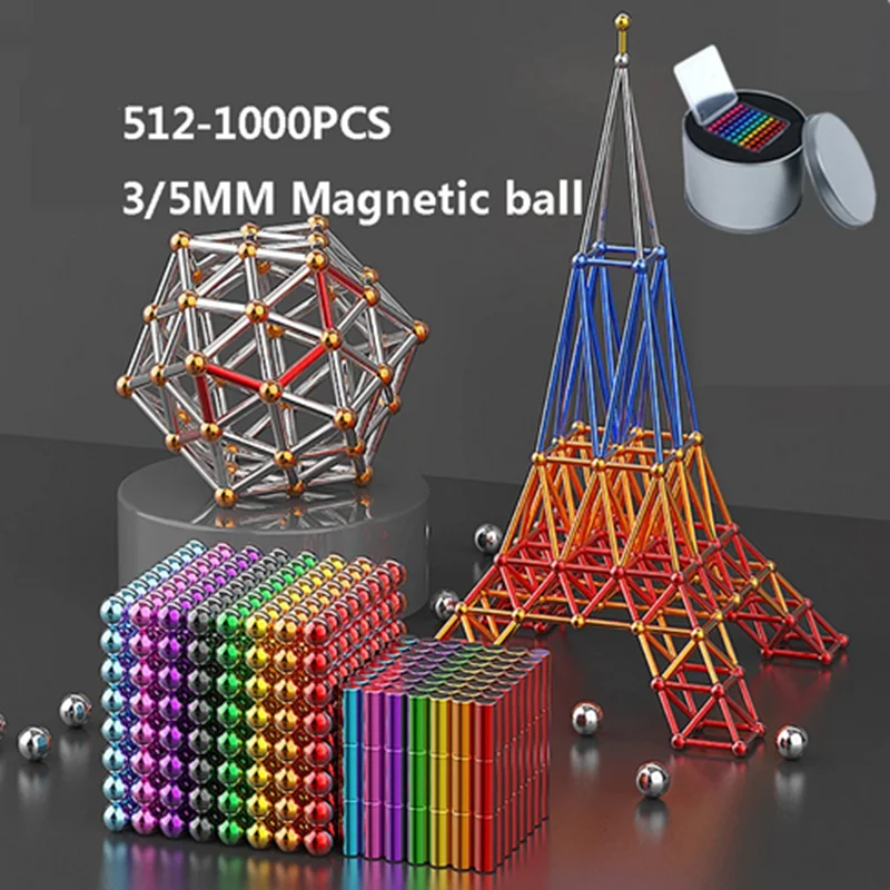 2024 Designer Construction Magnetic Set Beading Balling Building Colored Magneting Creative