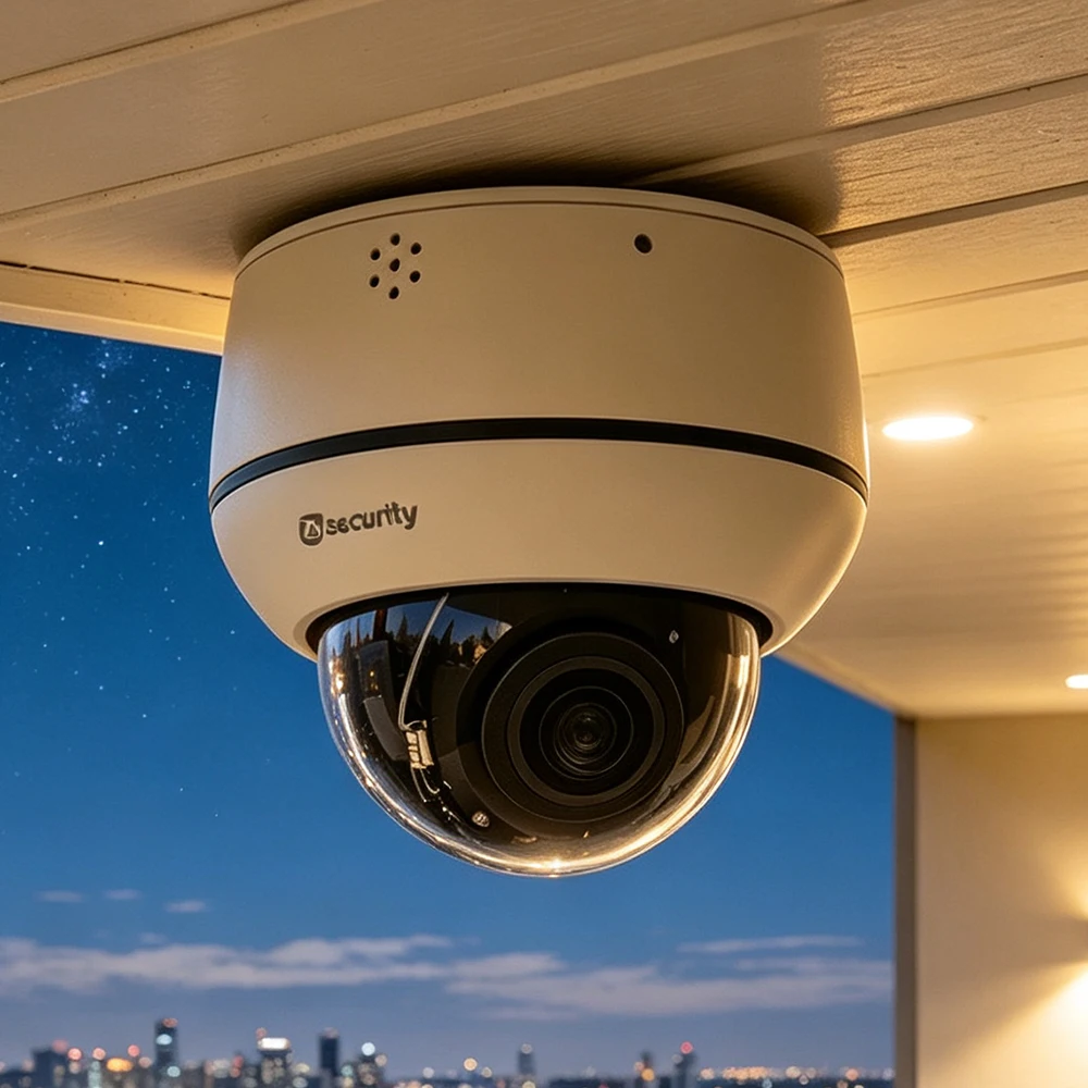 4K 8MP PoE Wired PTZ Dome IP Camera for Indoor Outdoor AI Human Vehicle Detection Auto Tracking 2-Way Audio Waterproof Security