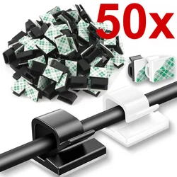 10/20/50PCS Cable Organizer Clips for USB Charging Data Lines Bobbin Winder Wall Mounted Wire Holder Self-adhesive Wire Clip