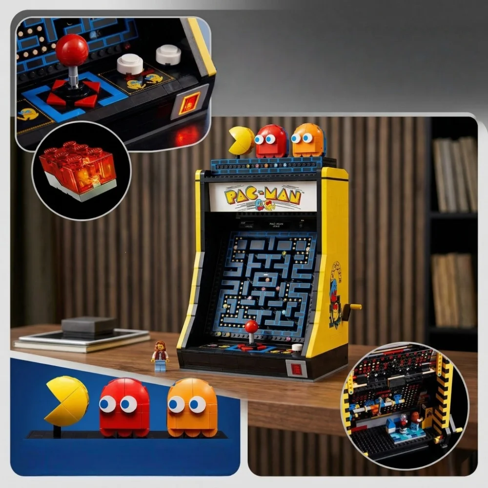 Pac-Man Arcade Model Building Blocks, Retro Video Game Assembly Toy, Home Toy, Perfect Gift.