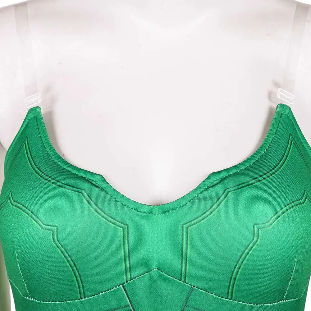 Dark cos Legion Poison Ivy Cosplay Costume Roleplay Women Fantasy Green Jumpsuit Gloves for Movie Halloween Carnival Party Suit