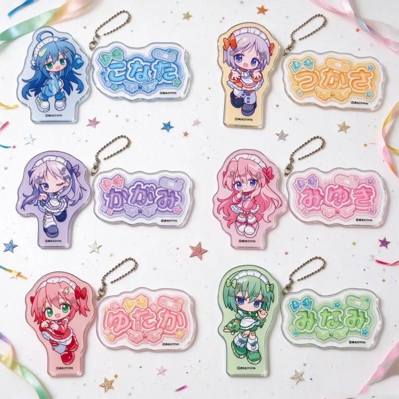 Bag Decorations Anime Lucky Star 6CM Acrylic Key Chains Konata Izumi,Kagami Hiiragi,Tsukasa Hiiragi,Miyuki Takara,Misao Kusakabe