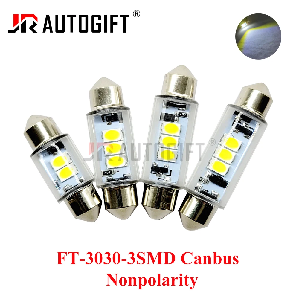 50PCS C5W Car Interior Led FT 3030 3SMD Super Bright White Reading Bulb Canbus Festoon 31mm 36mm 39mm 41mm C10W Plate Bulb 9-18V