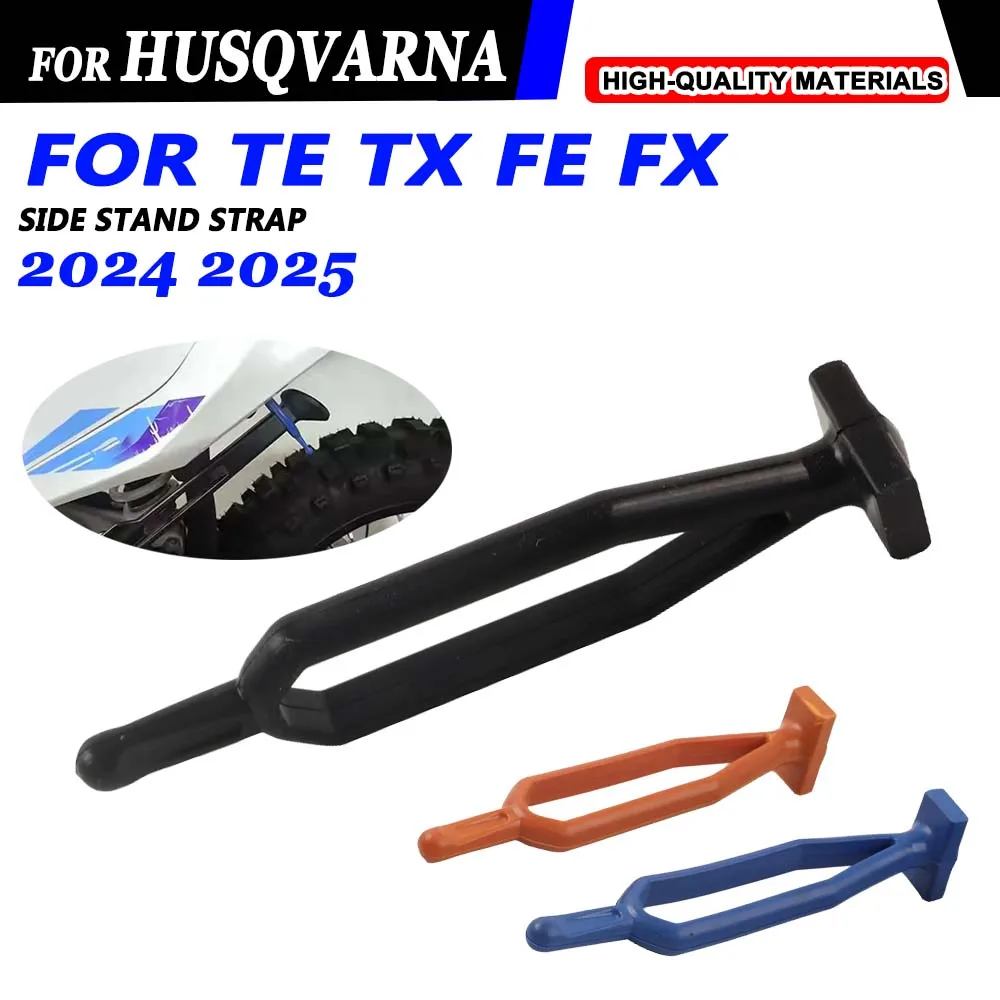 For Husqvarna TE TX FE FX 150 250 300 Pro 350 S W 450 501 W 2024 TX300 Mortorcycle Accessories Kickstand Side Stand Rubber Strap