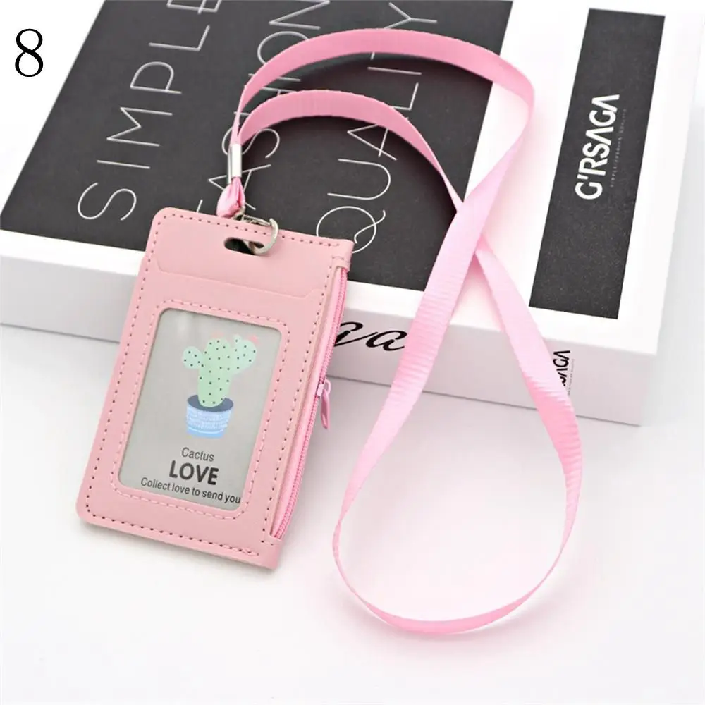 

Fashion With Lanyard School Office Supplies Card Case ID Holders Wallets Zipper Bag