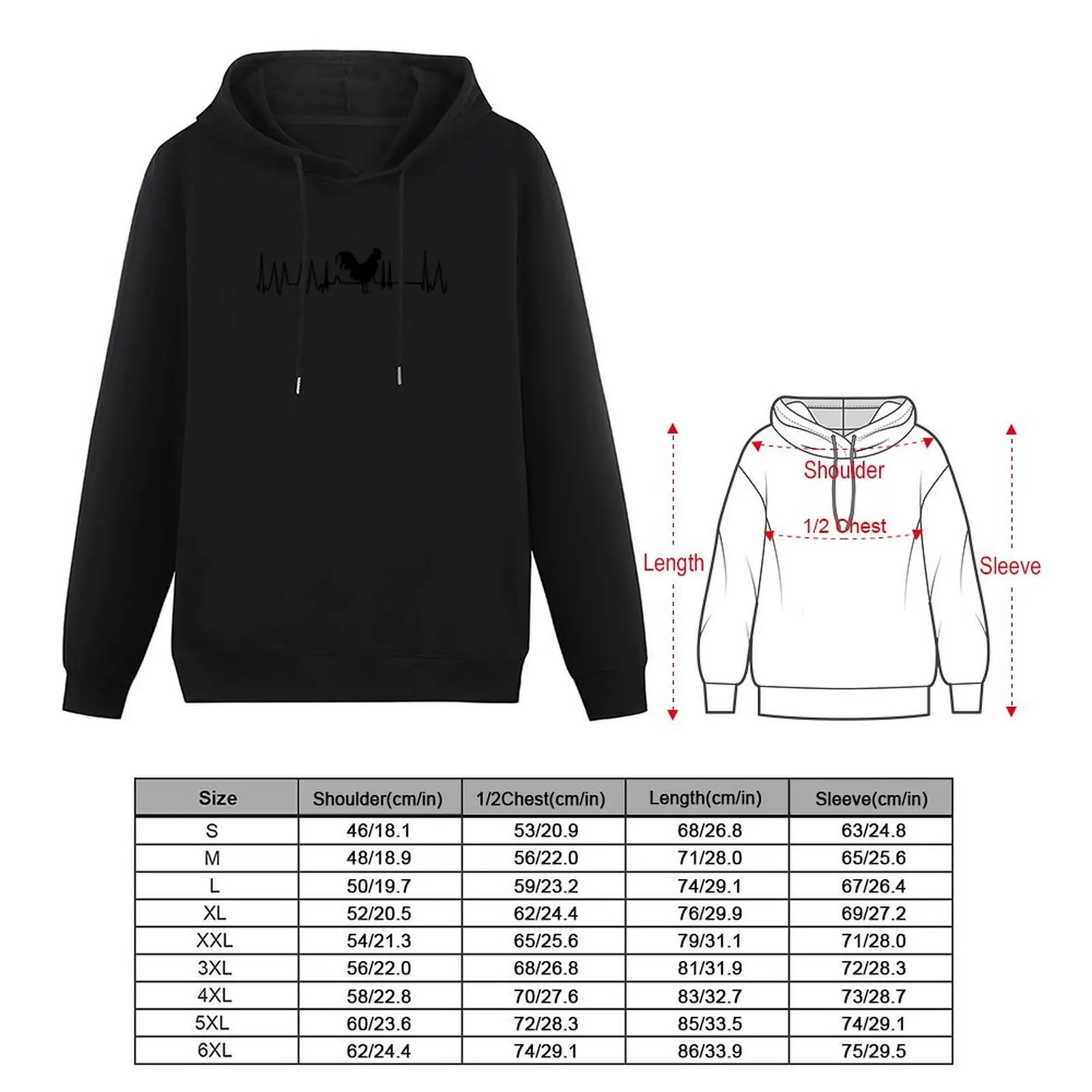 Chicken heart rate pulse heartbeat chickens motif Pullover Hoodie winter clothes hoodie