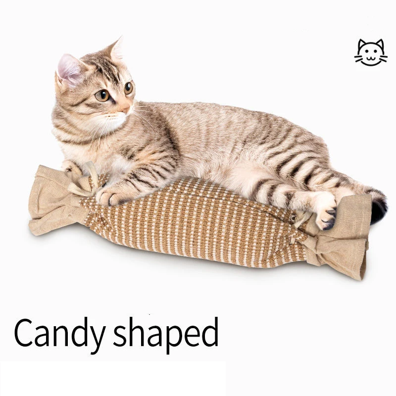 

Cute Creative Candy-shaped Cat Scratching Toy Wear-resistant Sisal Relieve Boredom Kitten Pillow with Catnip Juguetes Para Gato