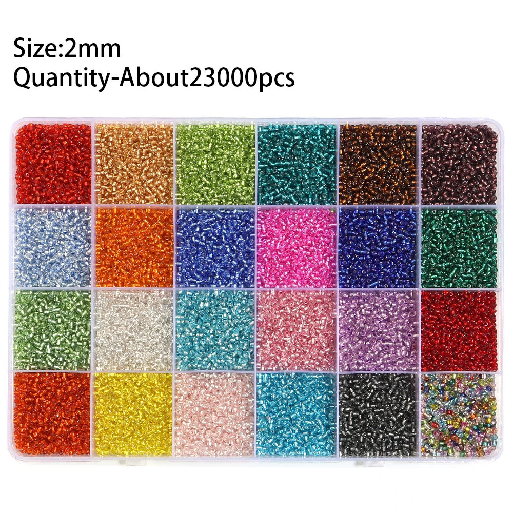 1Box Bunte Glasperlen Rocailles Kit Lose Perlen Schmuck Machen Kits Für Handgemachte DIY Armband Halskette Schmuck Machen