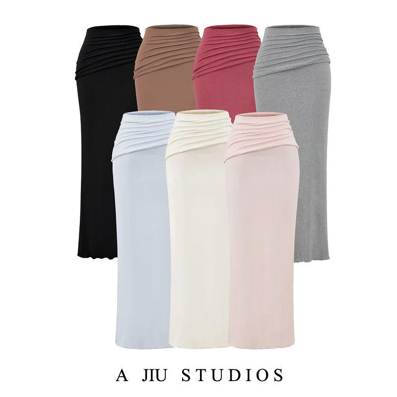 

Sexy American Girl High Waist Bodycon Skirt Women's Autumn Elastic Slimming Long Skirt Street Sle No