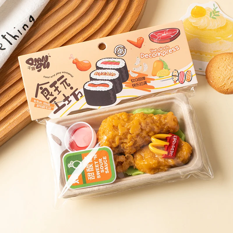 Mainan Squishy Simulasi Makanan Ayam Goreng Taba, Pangsit, Sushi, Mochi, Mainan Squishy Anti Stres, Hadiah Squishy Fidget