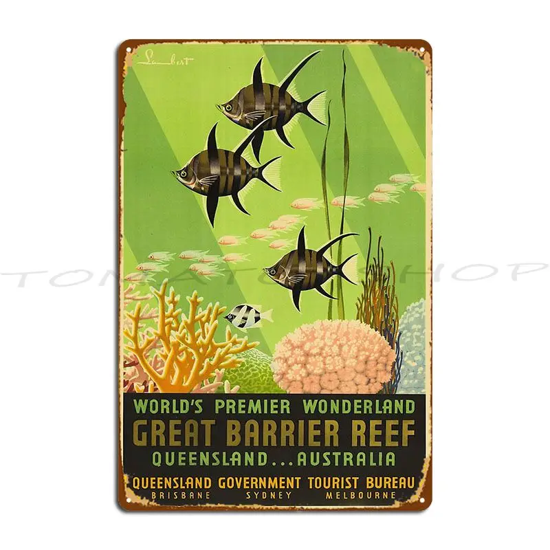 Great Barrier Reef Australia Metal Plaque Customize Home Wall Decor Garage Create Tin Sign Poster