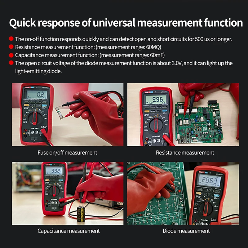 UNI-T UT197PV 1000V Professional Digital Multimeter For Solar REL PEAK Power Measurement Capacitance Tester Auto Range Bluetooth