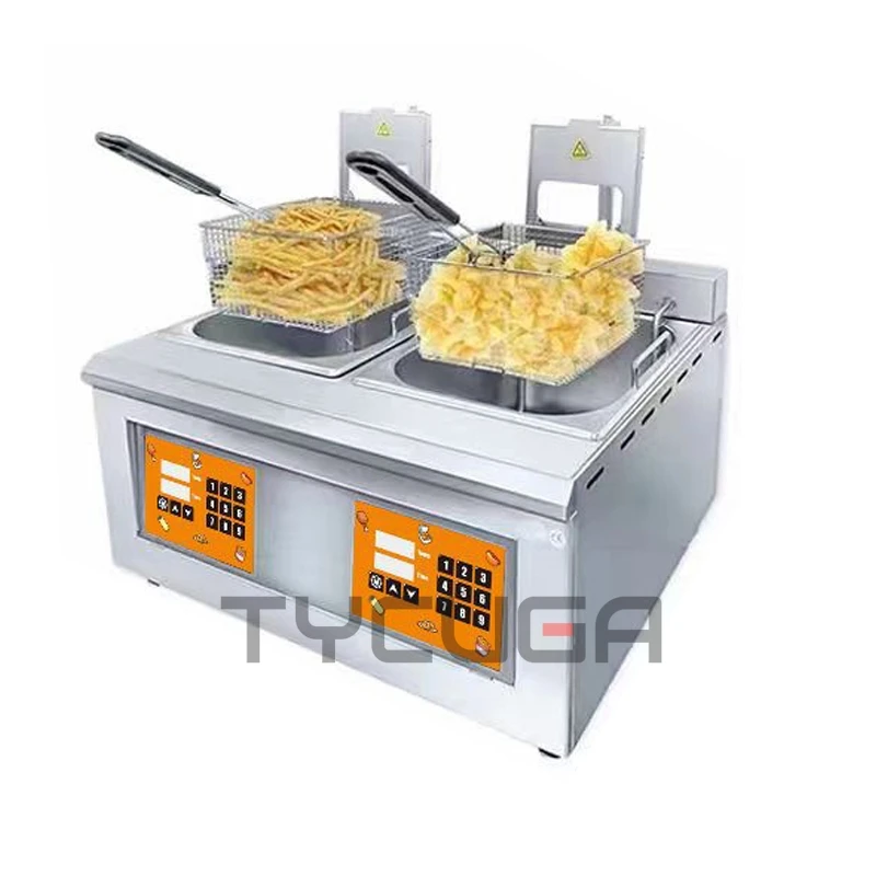 Electric Deep Fryer Automatic Lifting Intelligent Timing Thermostat Chicken Grill French Fries Frying Machine Heating Cooker