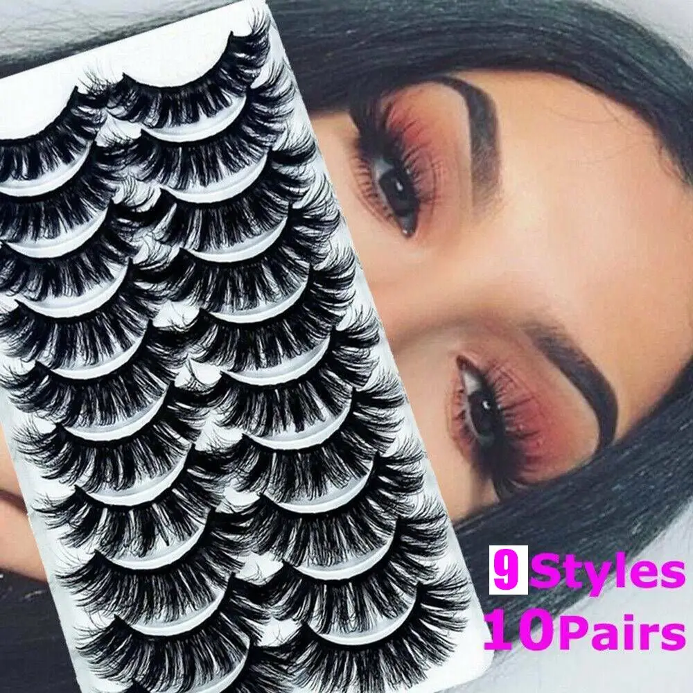 Handgefertigte, mehrschichtige Augen-Make-up-Werkzeuge, volles Volumen, dicke 3D-Nerzhaar-Wimpernverlängerung, falsche Wimpern